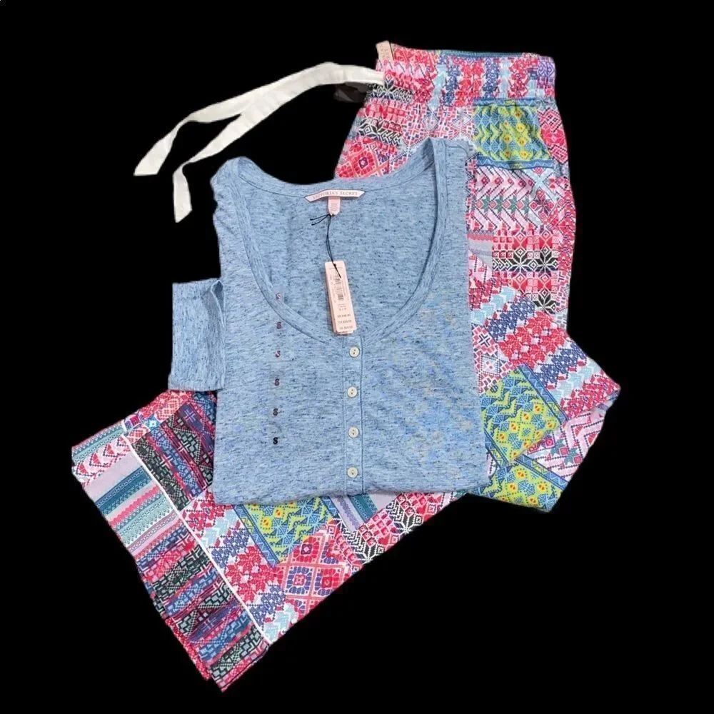 Victorias Secret Flannel pants Henley top pajama